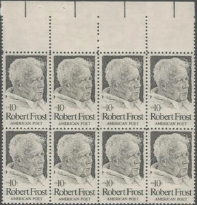 Block of 8 stamps - Scott 1526 - 10 cent - Robert Frost - 1974 - MNH - Picture 1 of 1