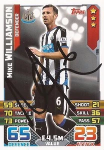 MIKE WILLIAMSON SIGNED NEWCASTLE 2015/2016 MATCH ATTAX TRADING CARD+COA - Picture 1 of 1