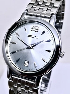 NEW SEIKO QUARTZ SFWV31P1 MID SIZE STAINLESS STEEL SLVER DIAL . - Picture 1 of 7