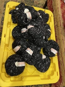 Pingouin Mystere Yarn - Black/White yarn. Lot of 17.New - Picture 1 of 8