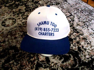 vtg SHAMU TOO CHARTERS HAT Snapback Baseball Cap 80s Fishing Boating Lake Life - Picture 1 of 2