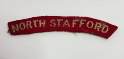 WW2 North Staffordshire Regiment Cloth Shoulder badge Patch With wear - Image 1 of 3