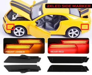 4x LED Front Rear LED Side Marker Lights For 2010-2015 Chevy Camaro SS LT ZL1 LS - Picture 1 of 10