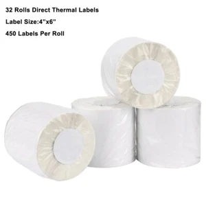 32 Rollen 450/Rolle 4x6 Direkte Thermische Versandetiketten Zebra LP2844 ZP-450 550 505 - Bild 1 von 11