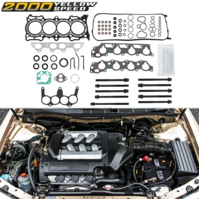 Head Gasket Set Bolts Fit For 1998-2002 Honda Accord Acura C Isuzu Oasis 2.3 - Imagem 1 de 4