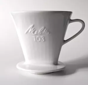 Melitta 103 White Porcelain Pour Over Coffee Brewing Cone Large One Hole - Picture 1 of 11
