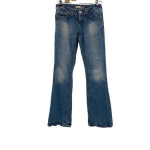 Aeropostale Blue Denim Low Rise Hailey Skinny Flare Jeans Medium Wash Size 1/2