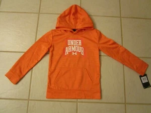 NWT ~ BOYS UNDER ARMOUR ORANGE HOODIE ~ Size 6 ~ 28 1/2" Chest ~ $38 LIGHTWEIGHT - Picture 1 of 3
