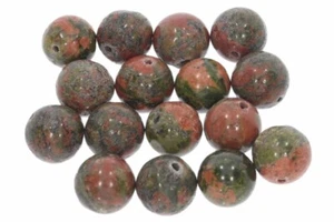 5 uds. (0,73 € */ 1 ud.) 12S135 - Unakit Epidoto 12 mm bola piedra preciosa minerales - Imagen 1 de 2
