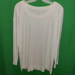 1007) NWOT J JILL small Simply Supima Scoop Neck Tunic tee ivory new S - Picture 1 of 6