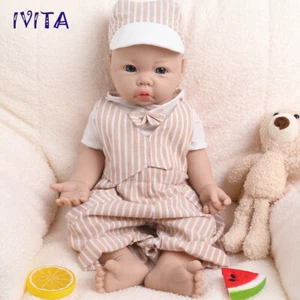 IVITA 17"Lifelike Boy Baby Full Silicone Reborn Baby Doll Xmas Gifts - Picture 1 of 12
