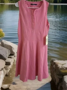 Jarrett Bay Clothing Co. Preppy Sleeveless Shirt Dress Size Large- Hot Pink New - Picture 1 of 11