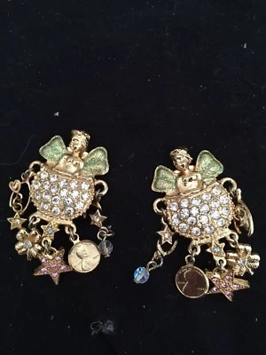 Pendientes Kirks Folly Verde Brillante Aurora Boreal Cristal Clipon Foto 1 de 3