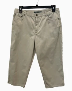 Lauren Jeans Co Ralph Lauren Capri Jeans Womens 12 Khaki Minimilist Vacation - Picture 1 of 9