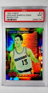 1993 Topps Finest Refractor #12 Sarunas Marciulionis SP PSA 9 *Only 2 Higher* - Picture 1 of 3