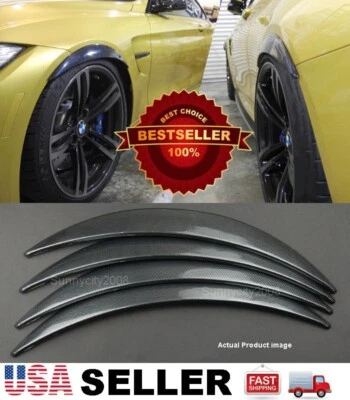 2 Pairs Carbon Effect 1" Diffuser Wide Body Fender Flares Extension For BMW AUDI - Image 1 of 3