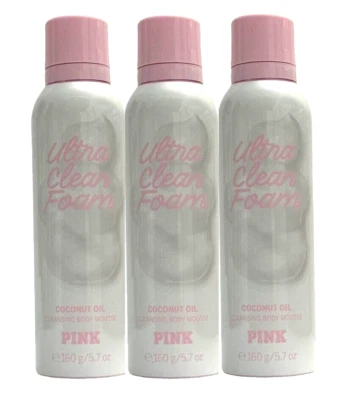 3 VICTORIA'S SECRET PINK CLEANSING BODY MOUSSE ULTRA CLEAN FOAM 5.7 OZ NEW - Image 1 of 2