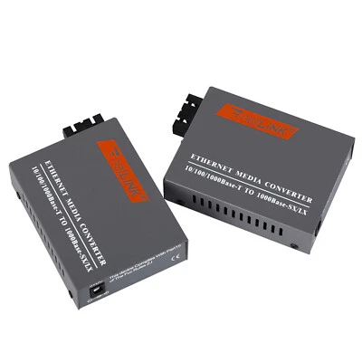 1Gbps LAN Network RJ45 to Fibre Optic Converter Duplex SC Transmitter Receiver - Image 1 of 4