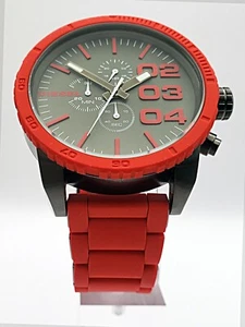 Diesel Men's DZ4289 Red Double Down Stainless Steel Chronograph Quartz Watch - Picture 1 of 7