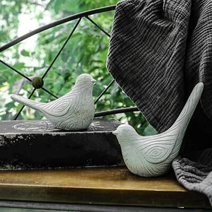 2Pcs Garden Sculptures Decor Home Birds Statues Resin Figurines Desk Figure for - Picture 1 of 7