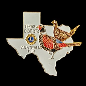 Vintage Lions International Australia Map Birds Pin 2T2 1991 2" - Picture 1 of 2
