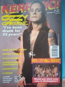 Kerrang! Magazine 1991 Ozzy Osbourne~Alice Cooper~Richie Sambora~Confessor - Picture 1 of 12