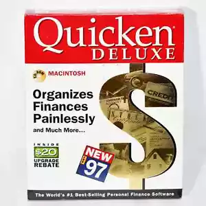 Vintage Sealed Intuit Quicken Deluxe 7 for Mac 1997 Finance Software CD 0124!!! - Picture 1 of 7