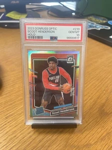 2023-24 Donruss Optic Scoot Henderson Holo RC #239 PSA 10 Blazers - Picture 1 of 2