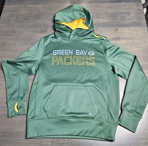 Felpa con cappuccio pullover uomo marca '47 NFL Green Bay Packers con custodia taglia S - Foto 1 di 3