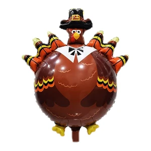3x Mylar Truthahn Luftballons - Dreierpack - Thanksgiving - 32 x 26 NEU RUND Urlaub - Bild 1 von 2