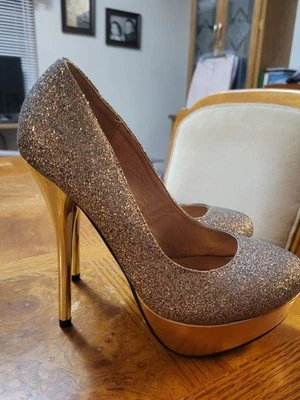 6 Inch Sparkling Party/Clubbing Heels By LASONIA Sz 8 Immaculate Condtn - Image 1 of 4