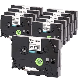 Label Tape Compatible with Brother Tze-231, 12mm 0.47" Black on White Laminat... - Picture 1 of 6