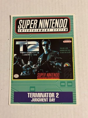 Tarjeta SNES Terminator 2 Judgment Day VIDPRO Toys R Us Display Card Foto 1 de 2