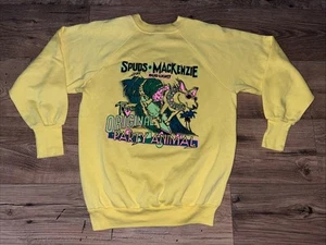 VINTAGE 80s BUD LIGHT Yellow CLUB SPUDS Mackenzie Signal SWEATSHIRT Med - Picture 1 of 6