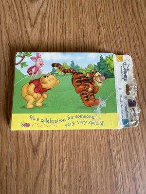Winnie the Pooh Vintage Birthday Invitations Party  lot of 8 Original Packaging - Image 1 of 2