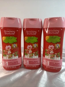 Balsamo shampoo lavaggio corpo Strawberry Shortcake 3-1 8 fl. oz. Set di 3 - Foto 1 di 2
