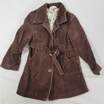 Gymboree Vintage Girl's Dark Brown Corduroy Coat Jacket Size 4 -2003 Lined - Image 1 of 4