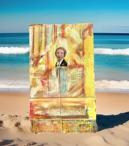 Erde Engel Blick ins Innere - Original Mischtechnik auf Karton Surrealismus Kunst - Bild 1 von 5