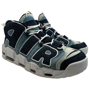 Nike Air More Uptempo 96 Denim Blue White Sneakers  Size 11.5  - Picture 1 of 9