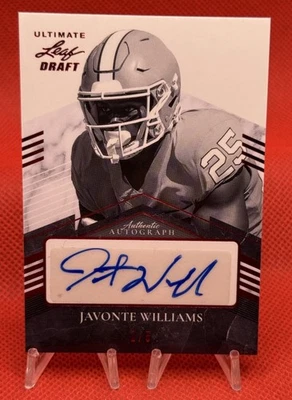 2021 Leaf Ultimate Draft Javonte Williams Auto 1/5 Red - Image 1 of 3