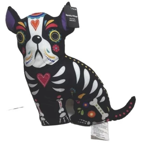 Almohada de felpa Día de los Muertos Spooky Village 16,5" negra Día de los Muertos - Imagen 1 de 12