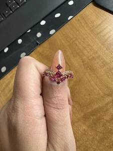 BP "Dance Away With Me" RBP6237 LC Ruby Rose Gold Plated Size 9 - Picture 1 of 3