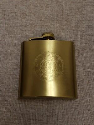 Hoja y arco Burbon acero inoxidable 6 OZ frasco de oro  Foto 1 de 4