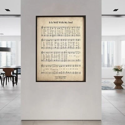 It Is Well With My Soul Vintage Wall Art Print, Church Hymn Religious Poster - Image 1 of 4