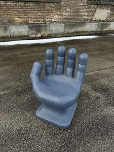 faux Granite Blue & Black left HAND SHAPED CHAIR 32" adult 70's Retro NEW - Picture 1 of 12