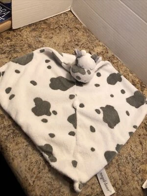 Manta de seguridad Angel Dear Cow Lovey Lovie blanca gris Foto 1 de 4