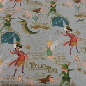 Blue Peter Pan Cotton Elastane Knit Jersey For Sewing Per 50cm - Picture 1 of 5