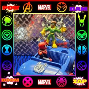 Playskool Imaginext Marvel Super Hero Squad Spiderman & Doc Oc w/ Spidey Car