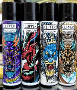 Accendini clipper large collezione  420 DRAGONISTS da 4 pezzi ricaricabile - Imagen 1 de 1
