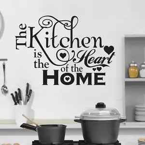 The Kitchen is the Heart of the Home Quote Wall Stickers Removable Decals DIY - Picture 1 of 2